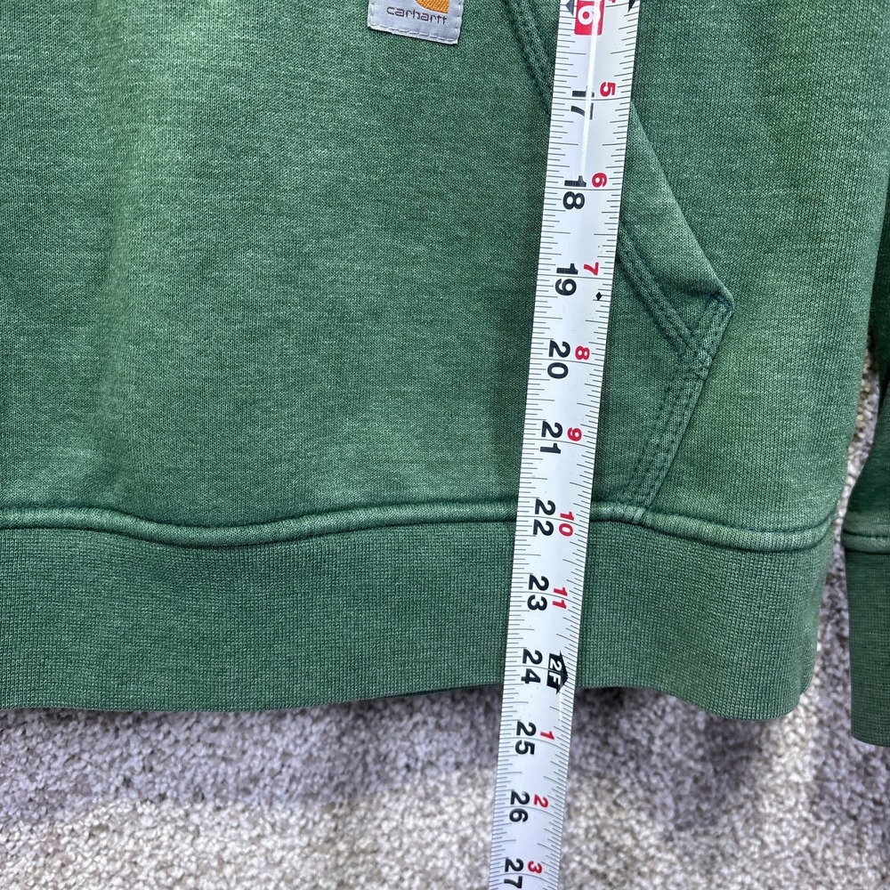 Carhartt‎ Hoodie Womens Small 4-6 Green Relaxed Fit Pullover Logo Graphic Fleece - Picture 7 of 9